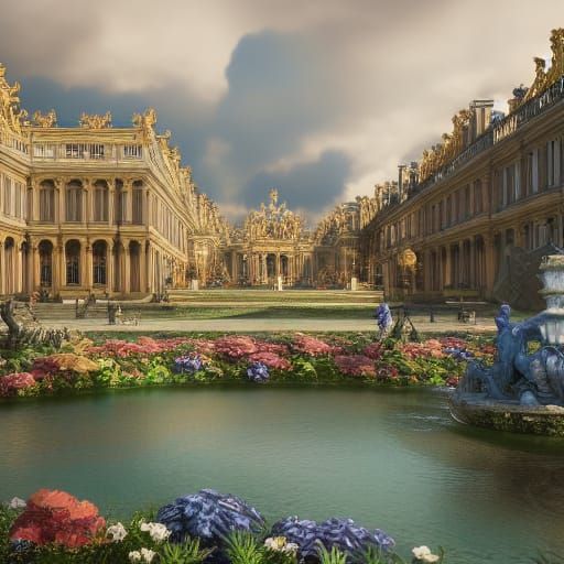 Detailed Matte Painting of Versailles in 8K