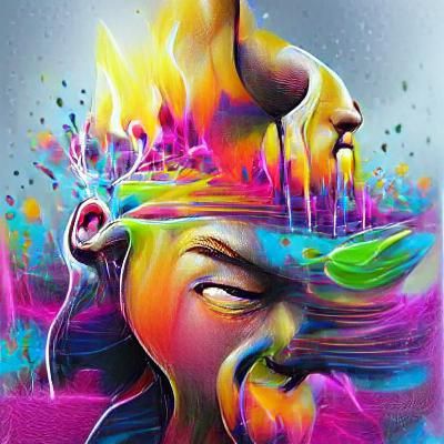 Polychromatic Graffiti Street Art with Oil Gouache