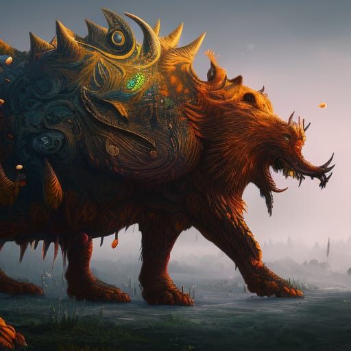 Fantastical Animals in Detailed Matte Painting