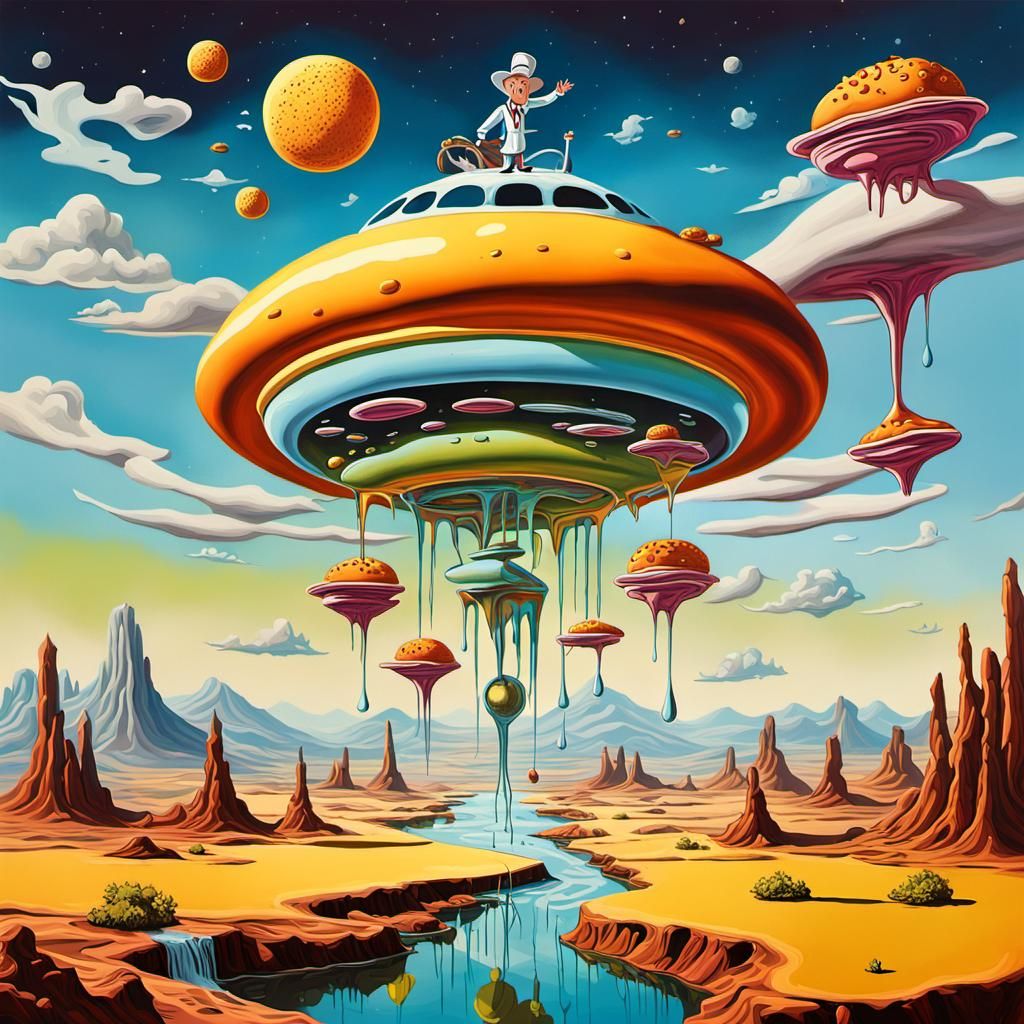 Surreal George Jetson in Dali Landscape