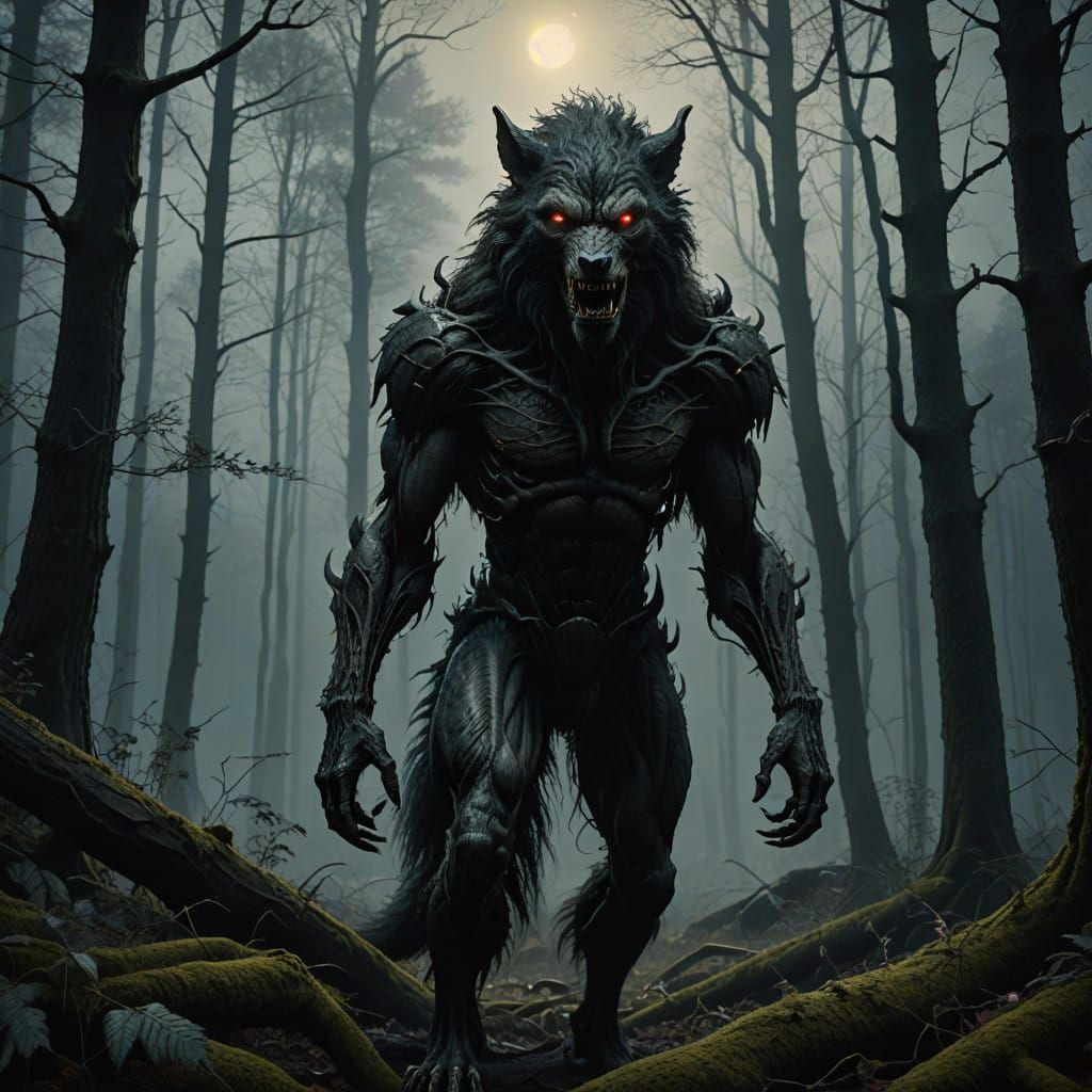 Ethereal Werewolf Emerges from the Shadows