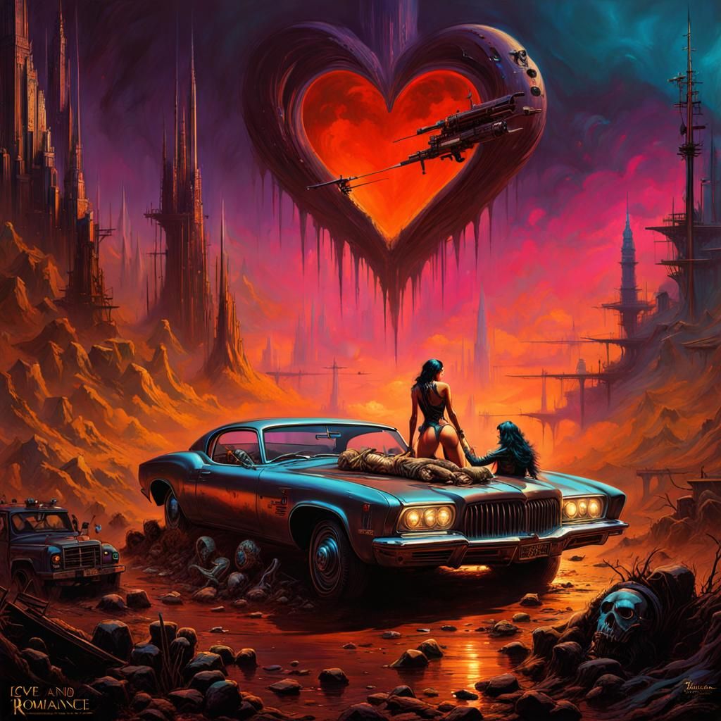 Post-Apocalyptic Cyberpunk Love Album Cover Art