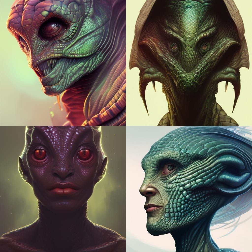 Detailed Reptilian Alien Portrait in Unreal Engine 5