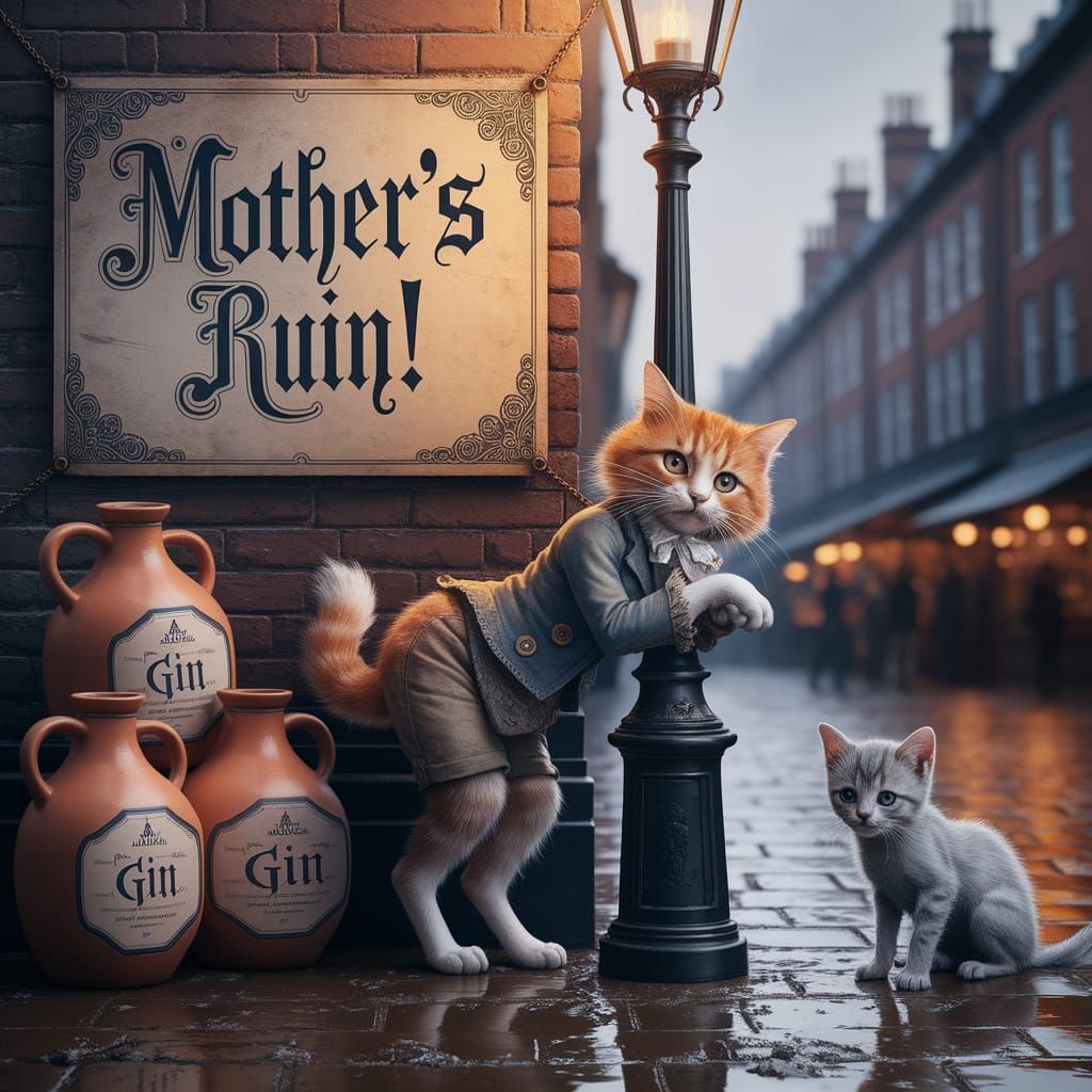 18th Century London Street Scene: Mother's Ruin