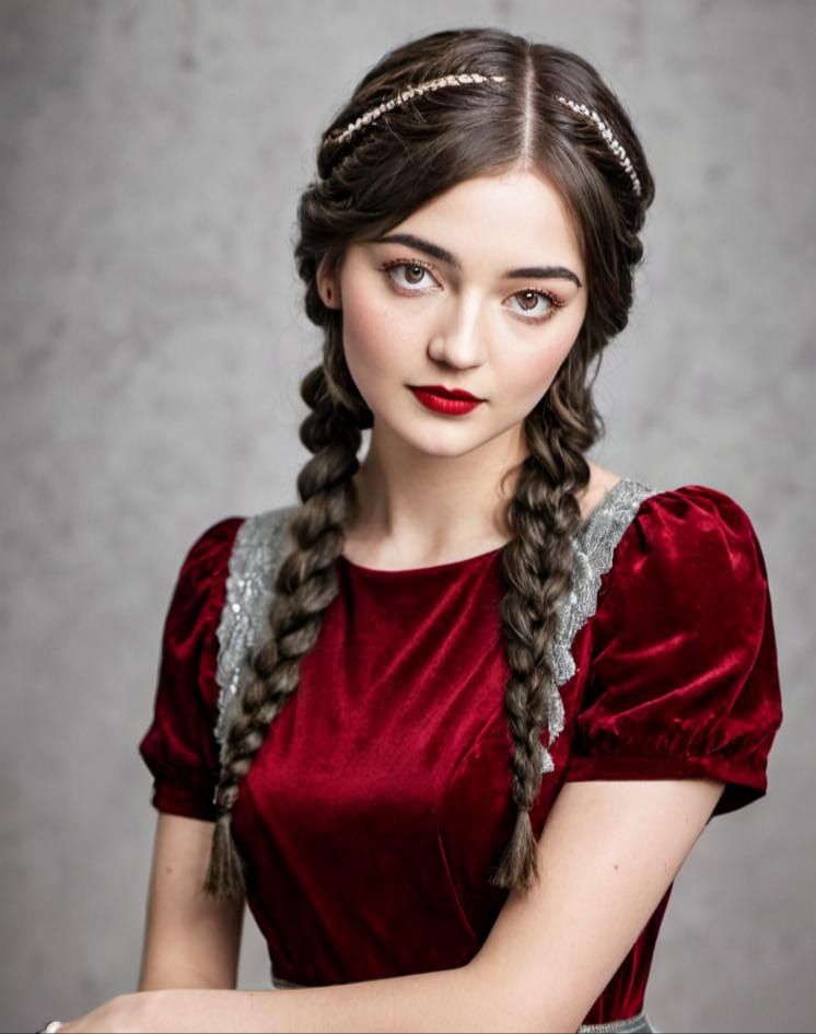 1920s Portrait of Woman with Dark Braid