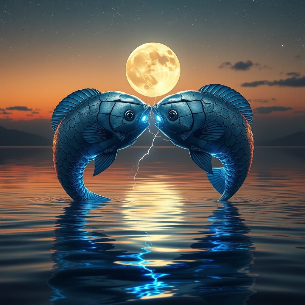 Colossal Silver Fish in Cosmic Twilight