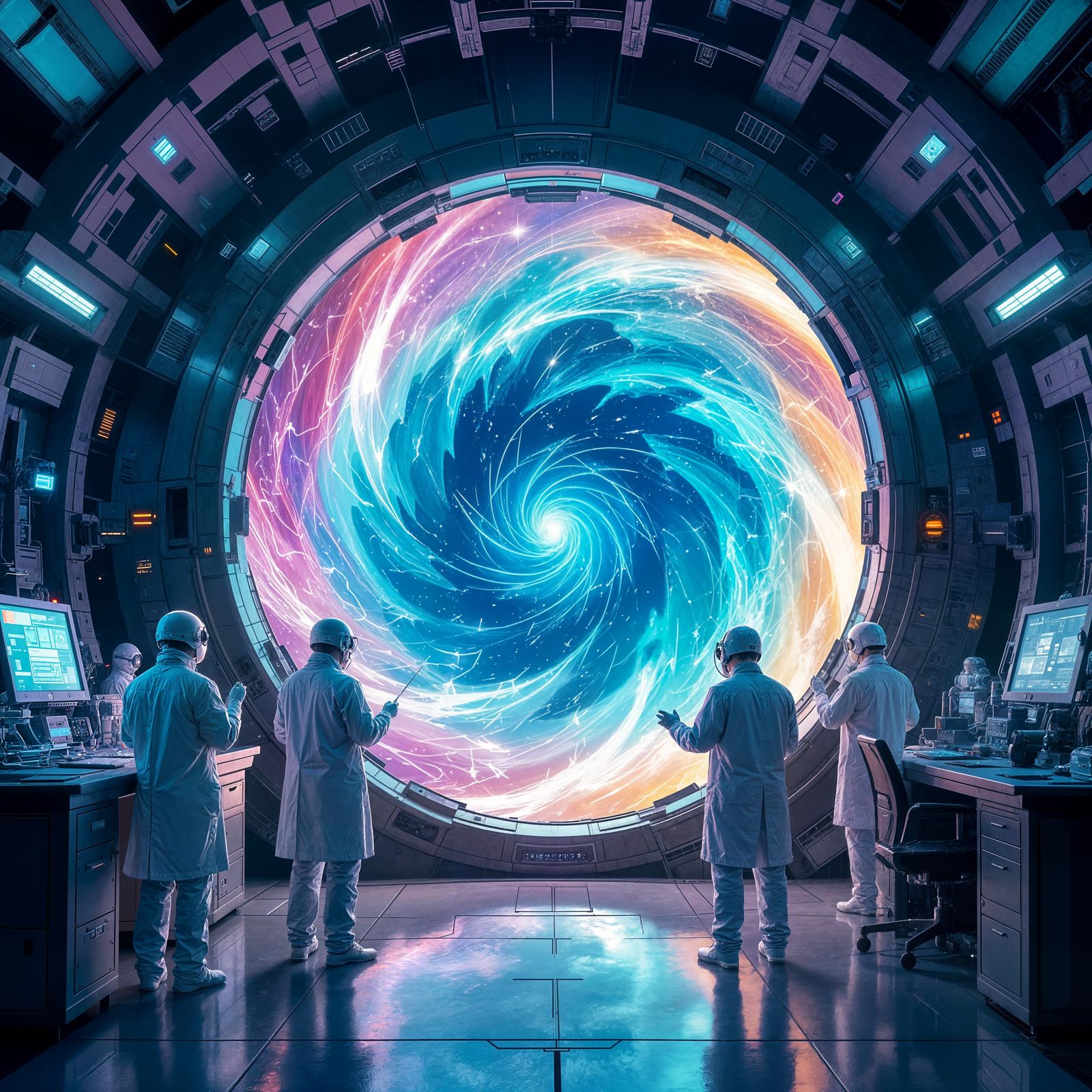 Massive Technicolor Portal with Scientists and Technology