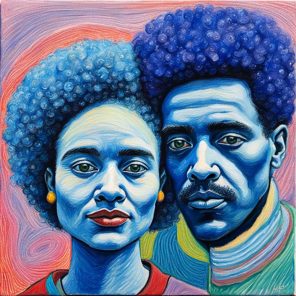 Paris Couple Portrait in Afrofuturist Style
