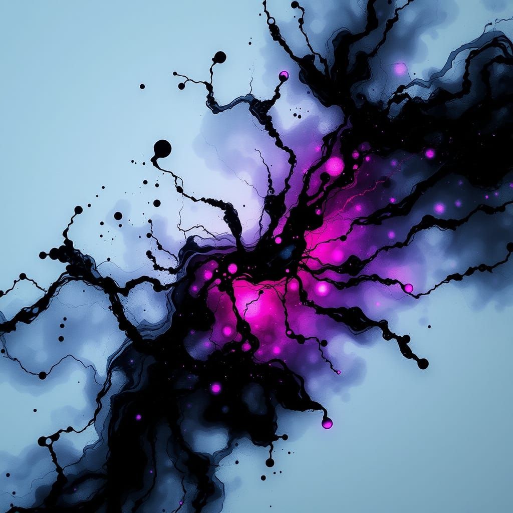 Bio-Data Organism in Japanese Ink Wash Style