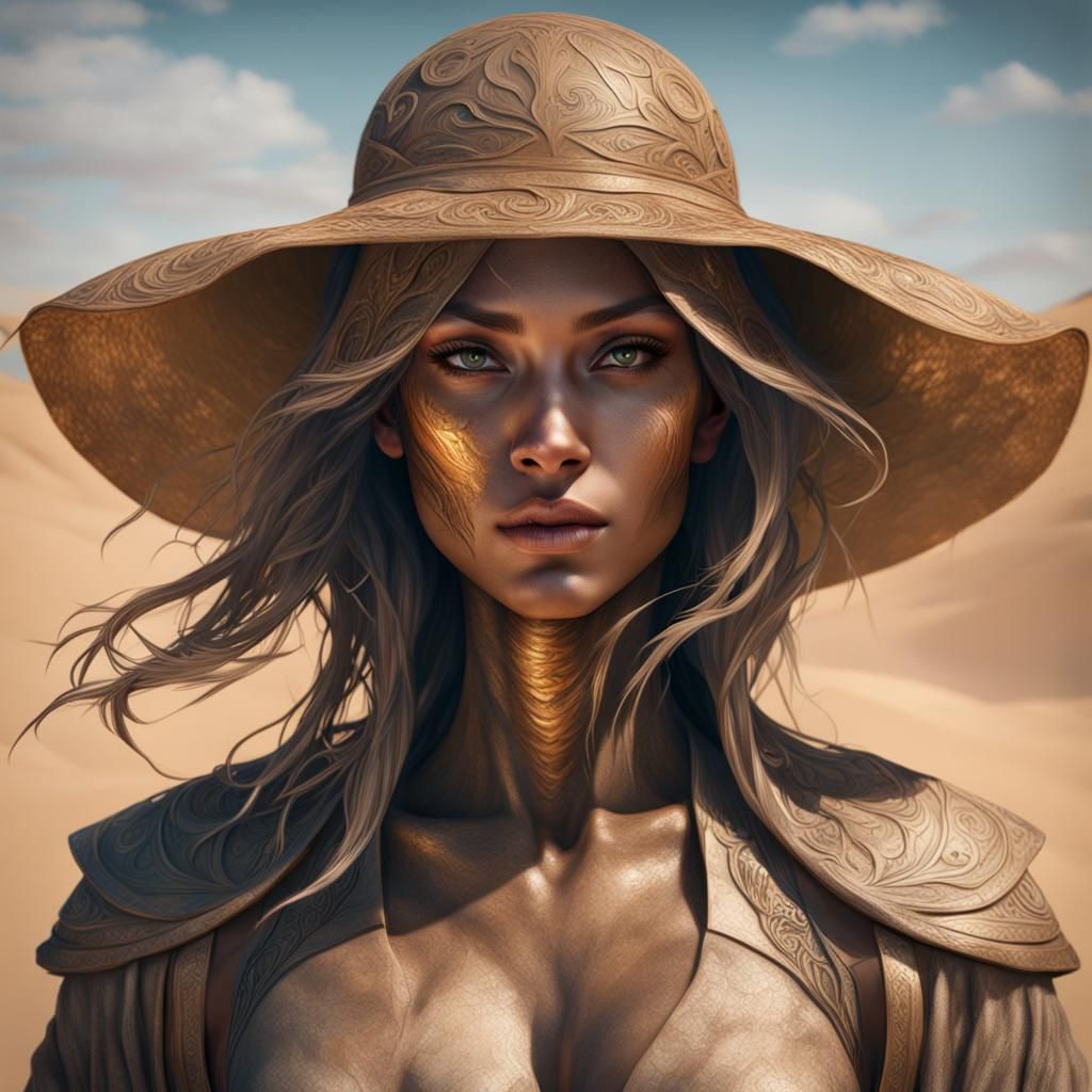 Sand Transformation Portrait in Hyperdetailed Style