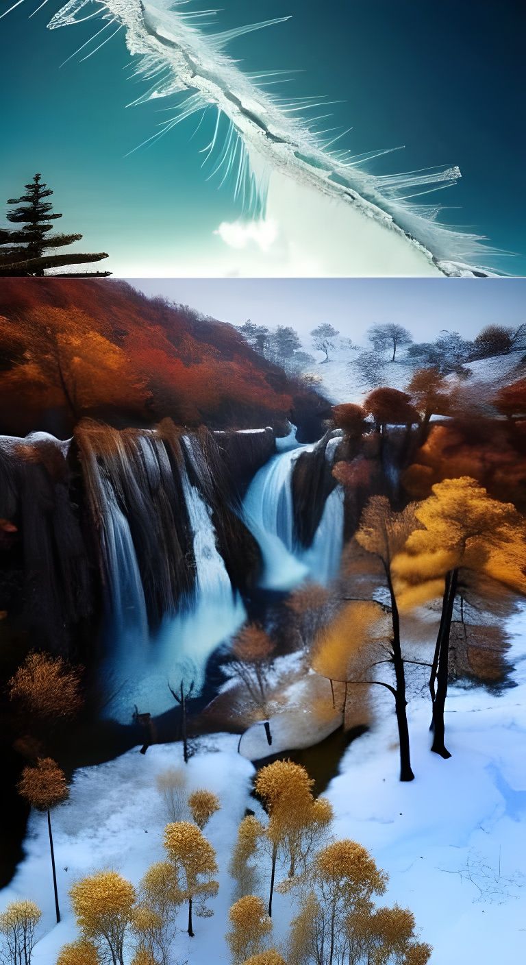 Post-Apocalyptic Ruins: Melting Ice in Frosted Fantasy