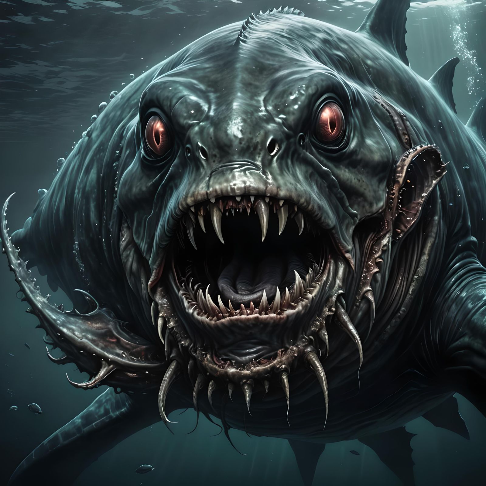 Eerie Sea Monster Cryptid with One Eye