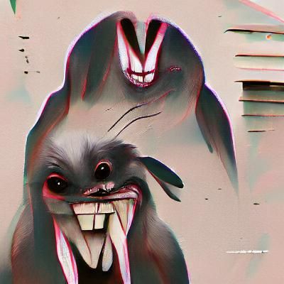 Menacing Fanged Rabbit: A Study in Contrast