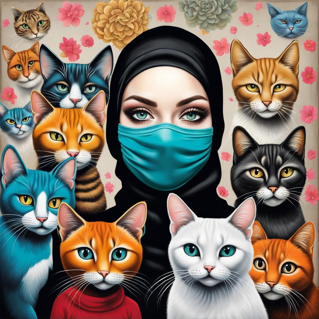 Cat Girl Criminal in Mark Ryden Graffiti Art