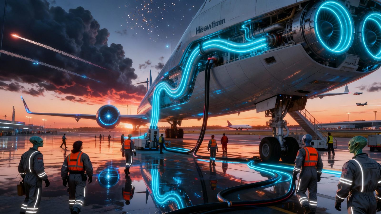 Interstellar Spaceplanes at a Futuristic Airport