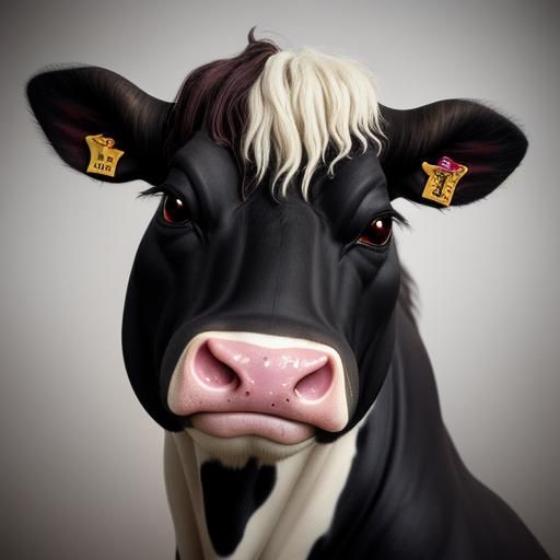 Grotesque Cow in Dark Cartoon Style