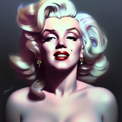 Marilyn Monroe Portrait in Art Nouveau Style