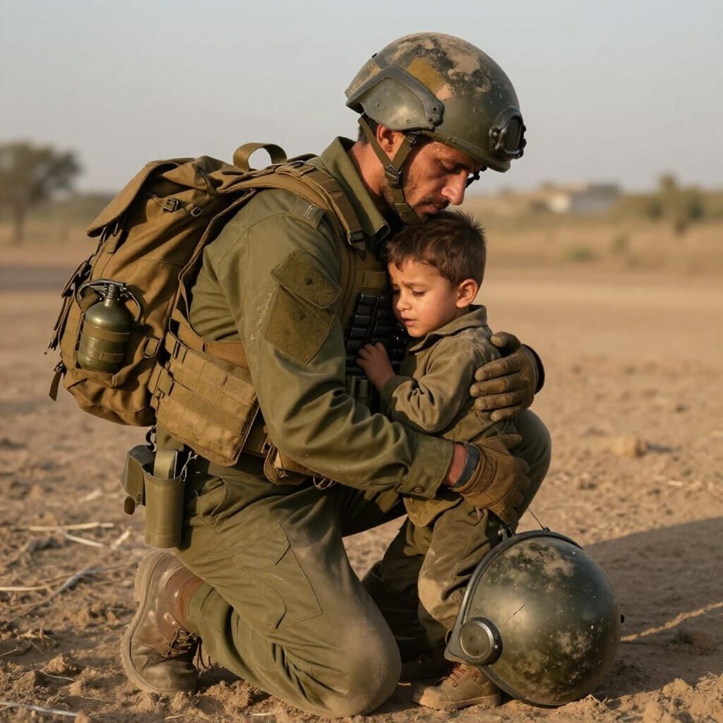 Soldier Hugs Son After Combat Mission