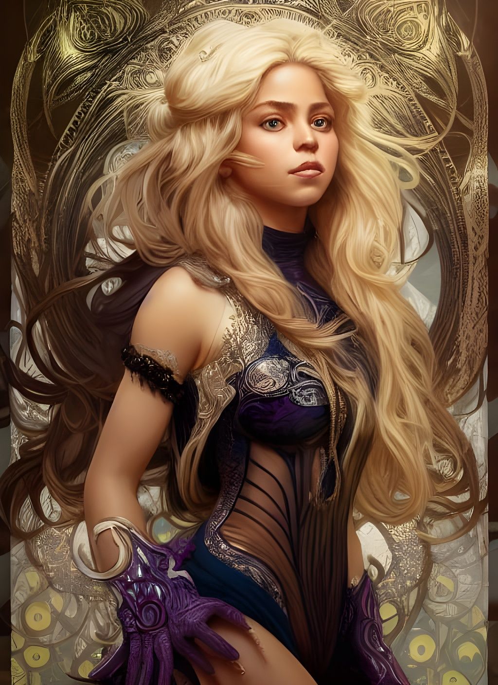 Aetherpunk Portrait of Shakira: Digital Art