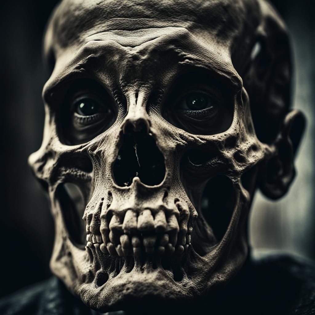 Sad Skeleton Portrait in Fine Art Photography Style
