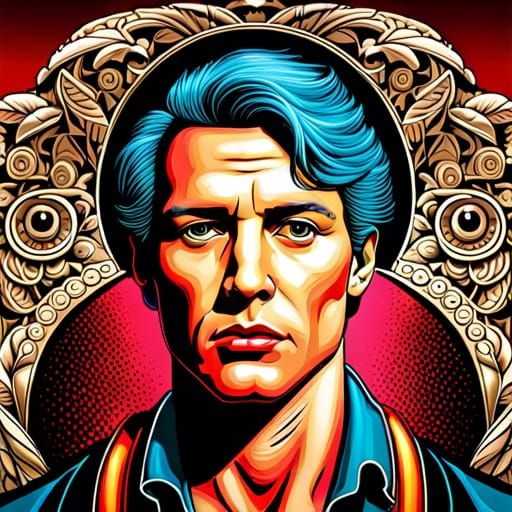 1980s Pop Star Portrait in Hyperdetailed Style