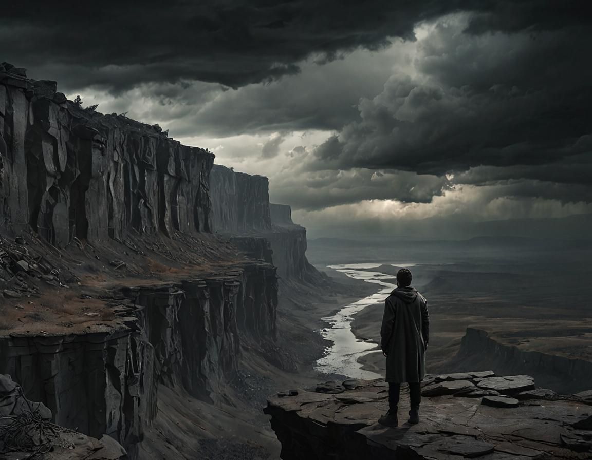Desolate Wasteland Landscape in Moody Cinematic Style