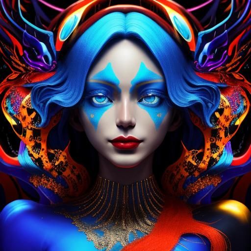 Surreal Glamour: A Vibrant Psychedelic Masterpiece