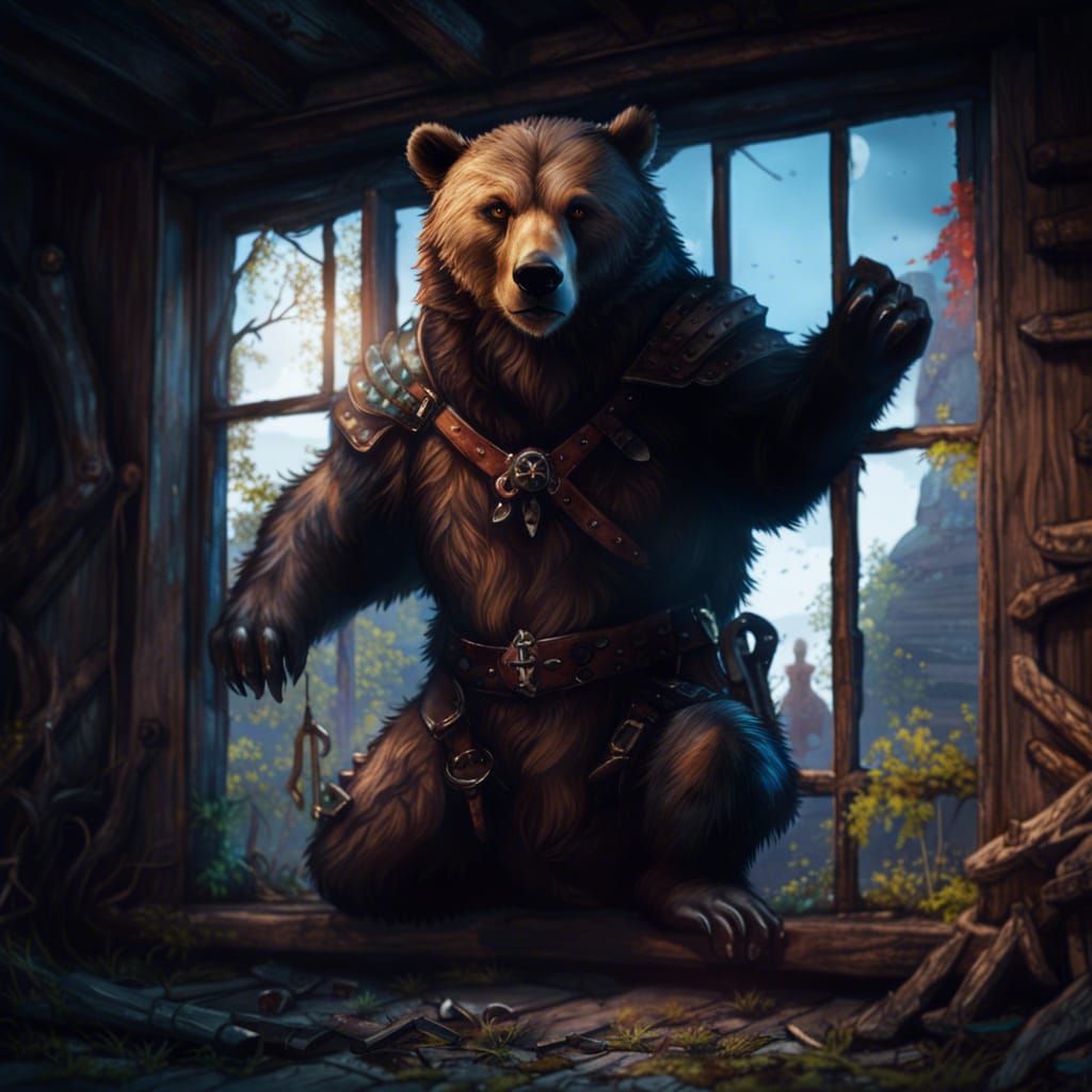 Bear Climbs into Abandoned House, D&D Style