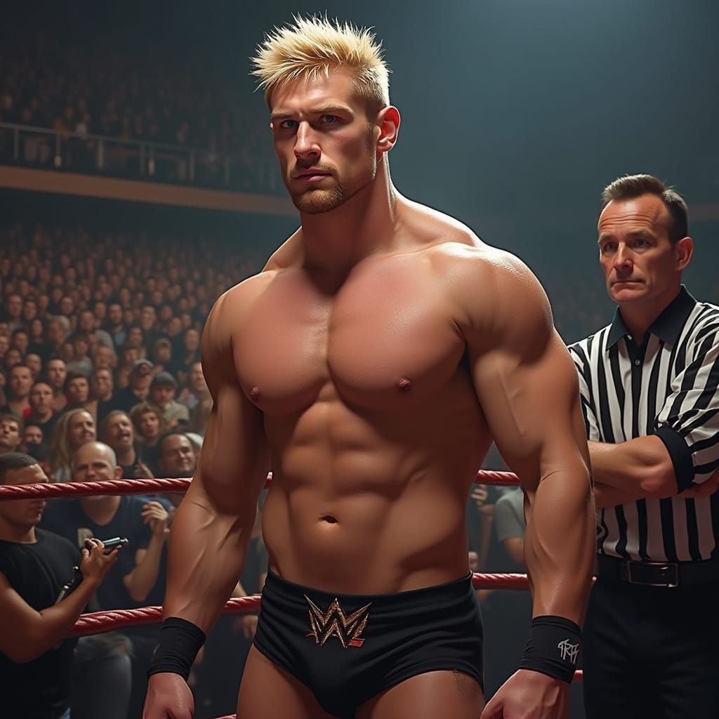 Hyper-Realistic Wrestling Icon Stands Tall