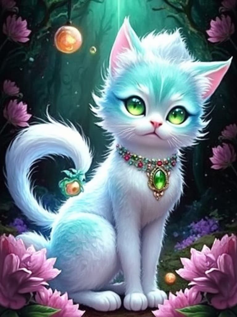 Dreamlike Woman in Nature, Expressive Painting