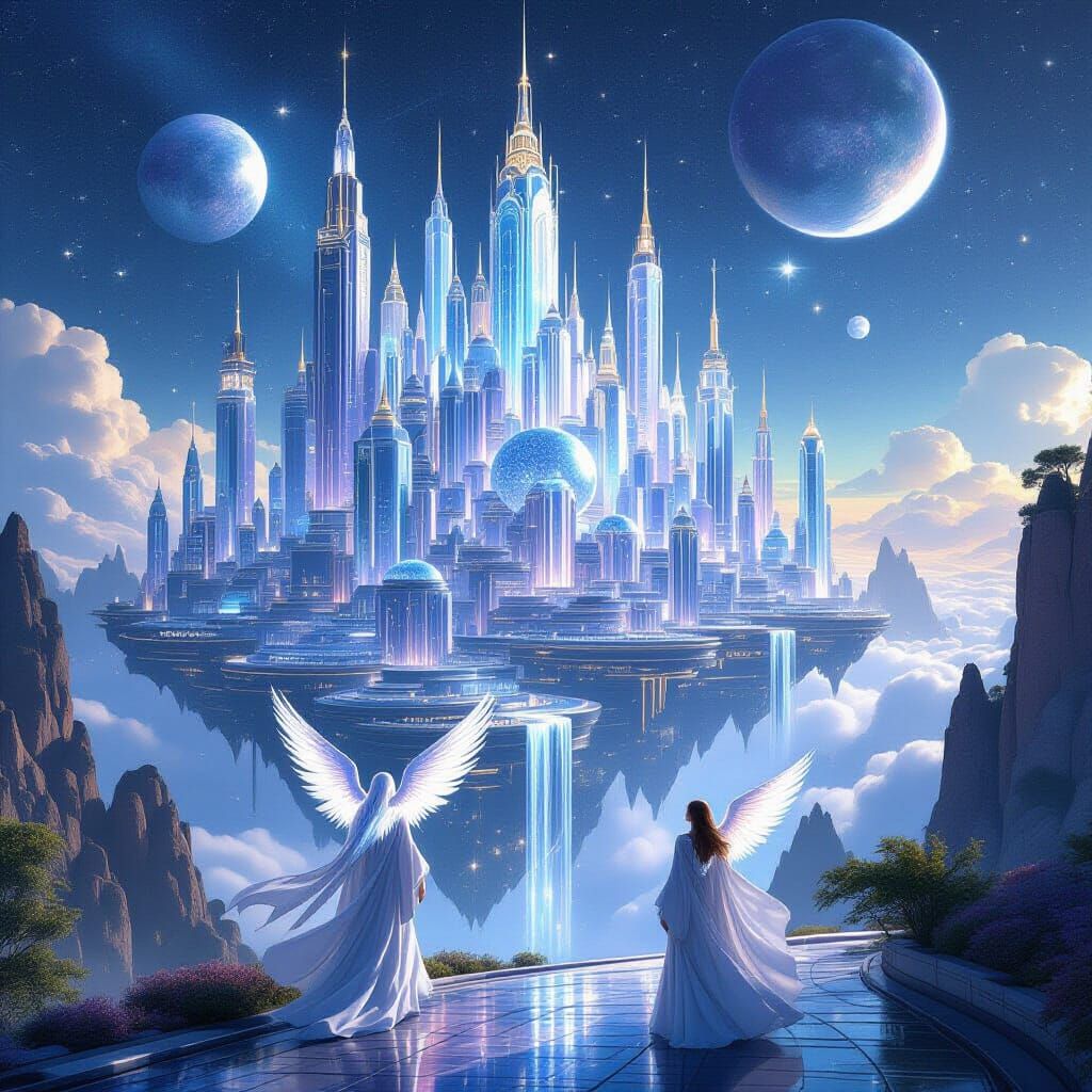 Celestial City in the Stars: Anime Concept Art