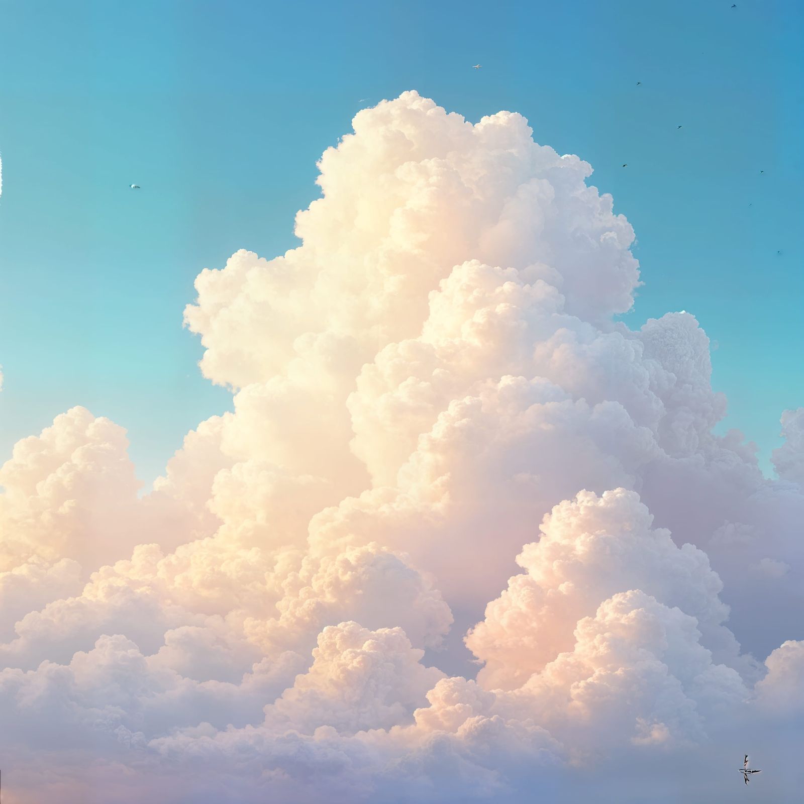 Dreamy Sky Landscape with Warm Sunlight