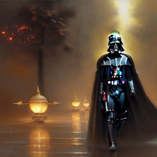 Sinister Star Wars Scene in Black and Gold