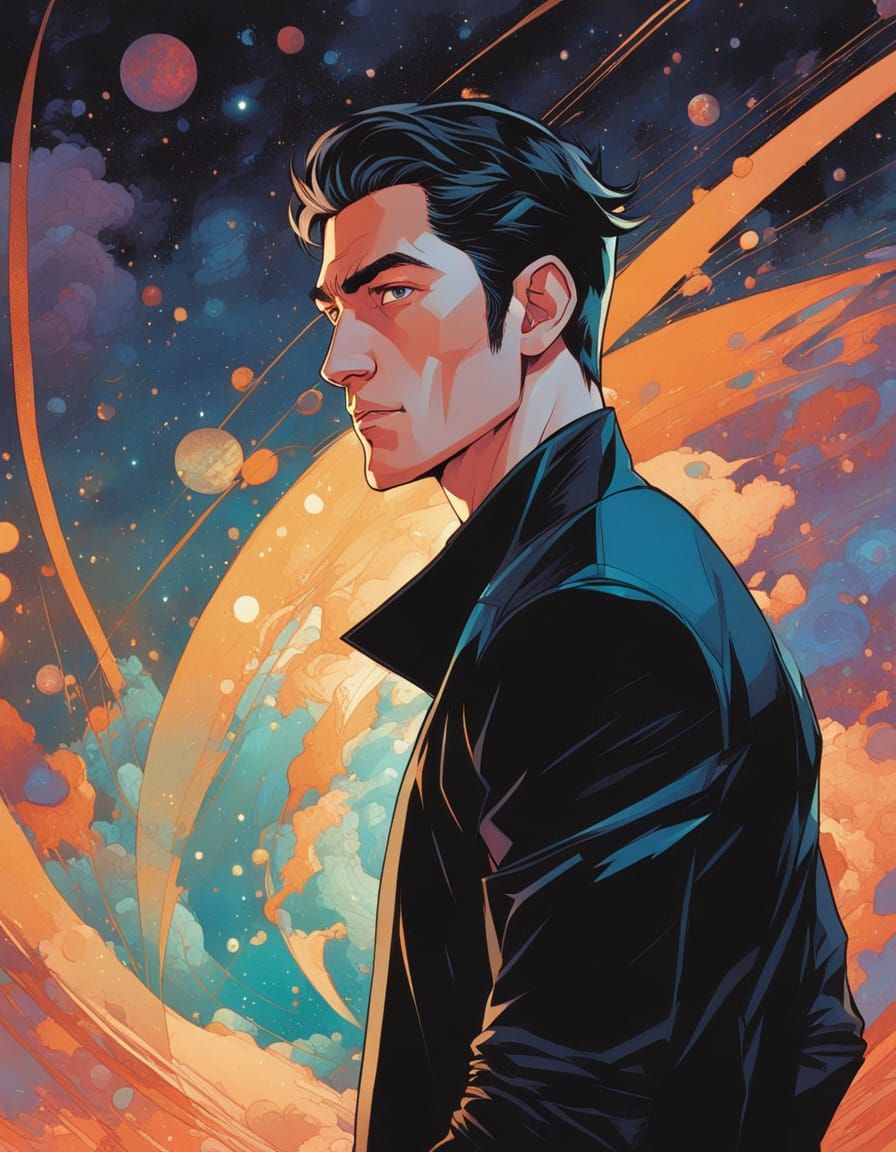 Mysterious Space Adventurer in a Dark Galaxy