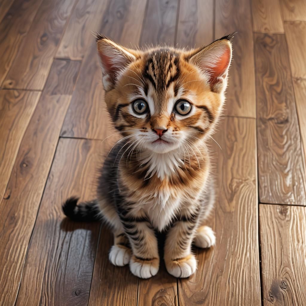 Adorable Kitten Portrait in Hyper-Realistic 3D Art