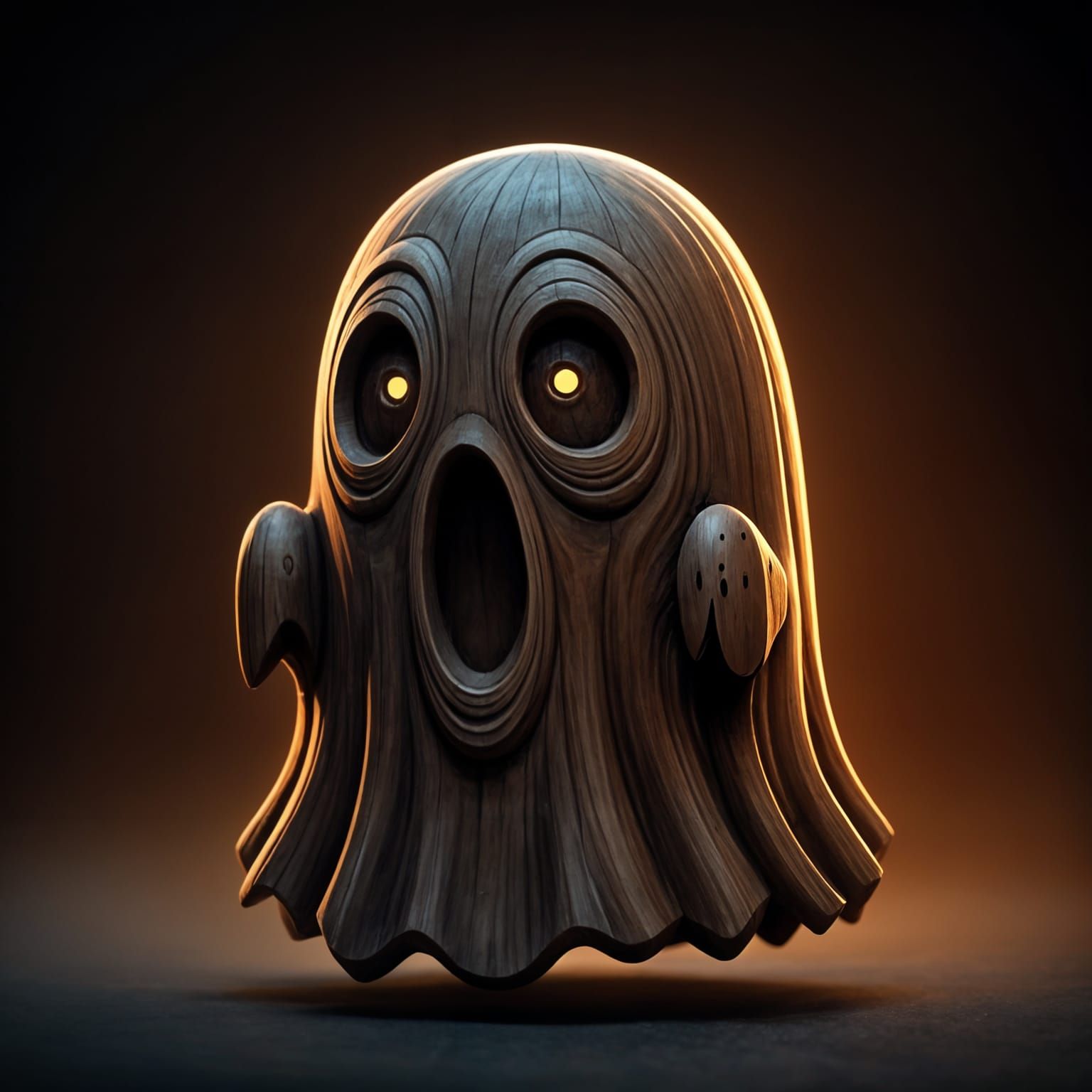 Cartoon Ghost Wood Carving