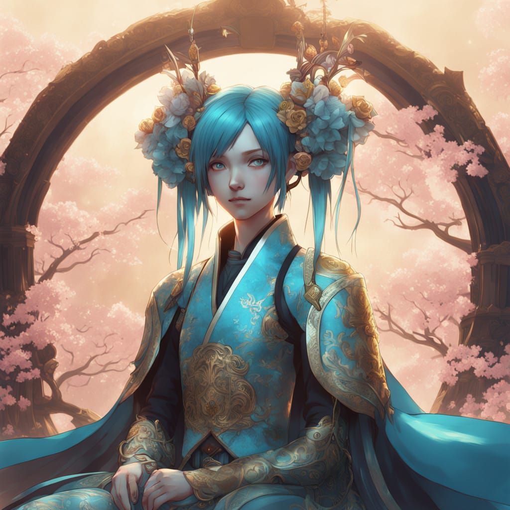 Cyberpunk Empress of Cherry Blossoms