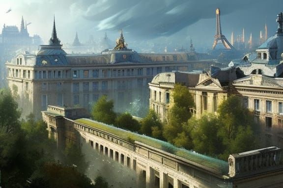 Abandoned Paris Reclaimed: Fantasy Art in Vibrant Colors