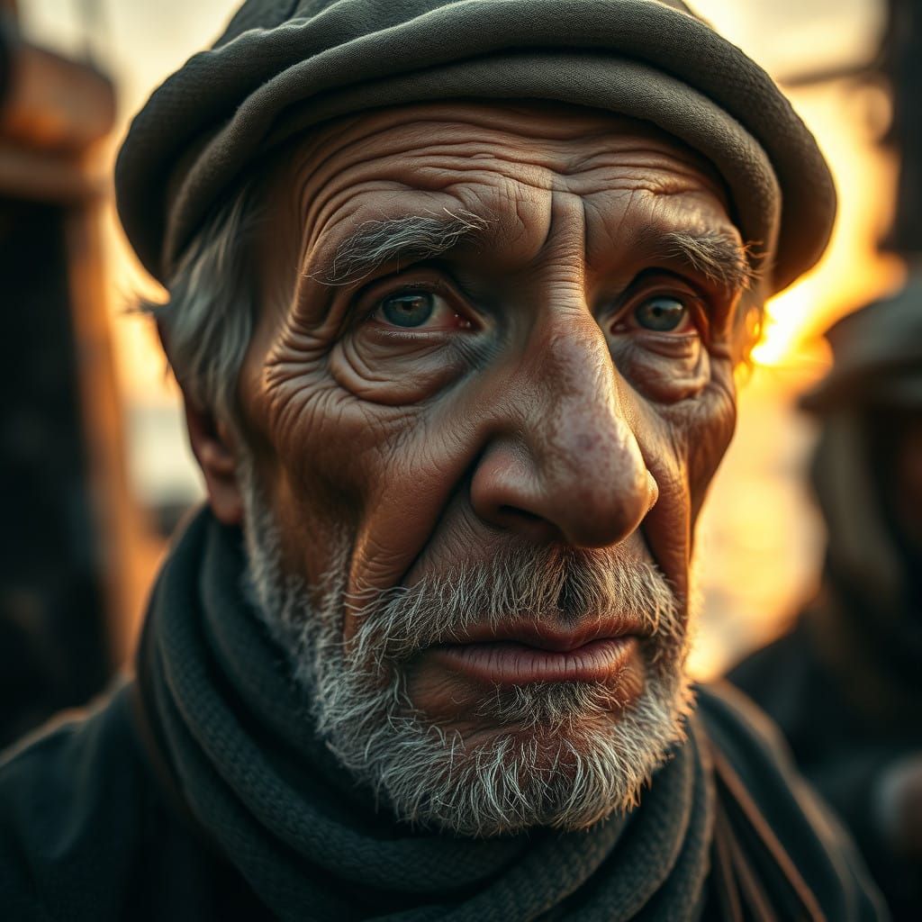 Weathered Sailor in Golden Light