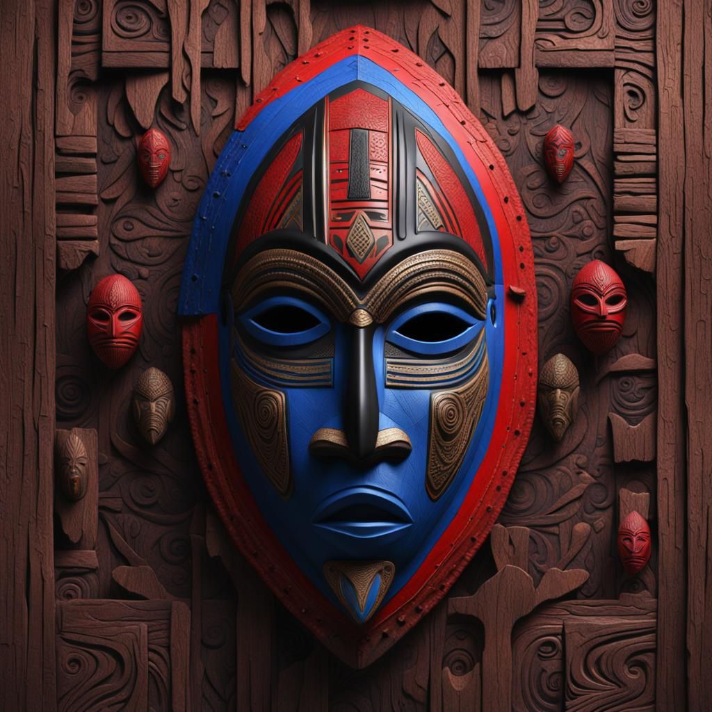 Creepy African Mask with Sharp Details