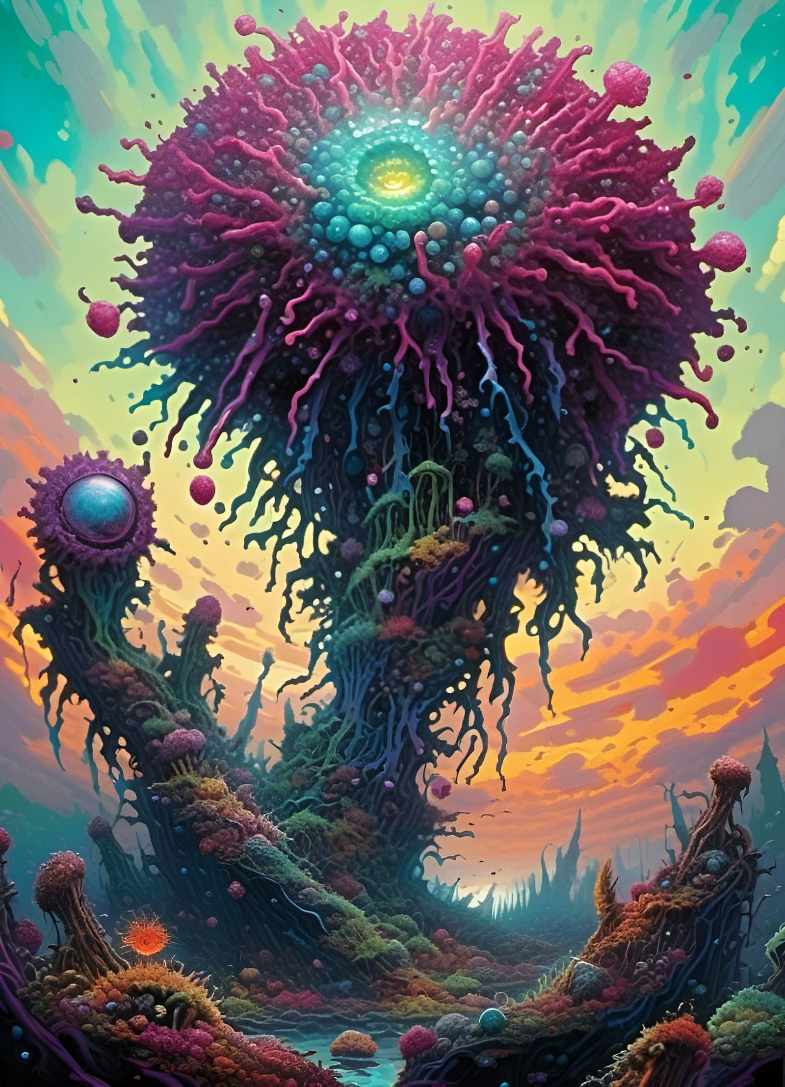 Ecological Horror: Agate Geode Protozoa Nightmare