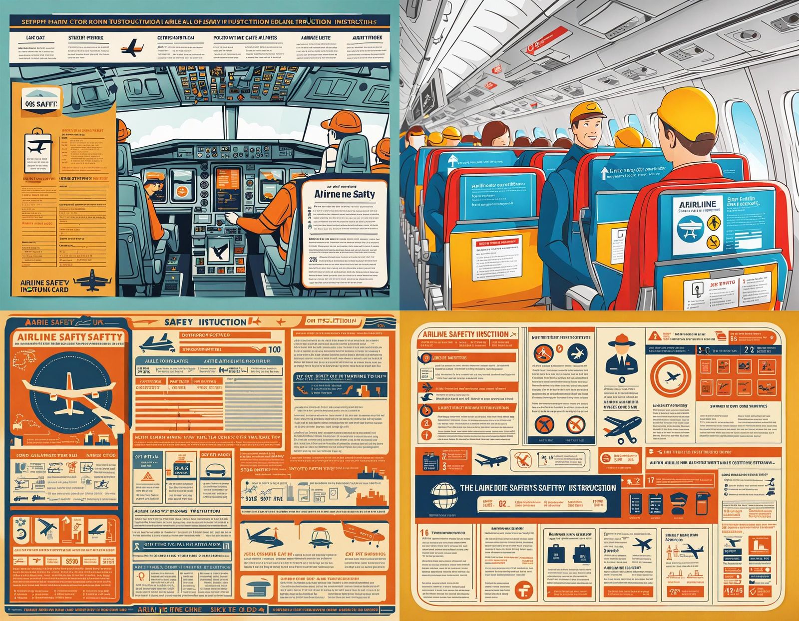 Detailed Airline Safety Instruction Card