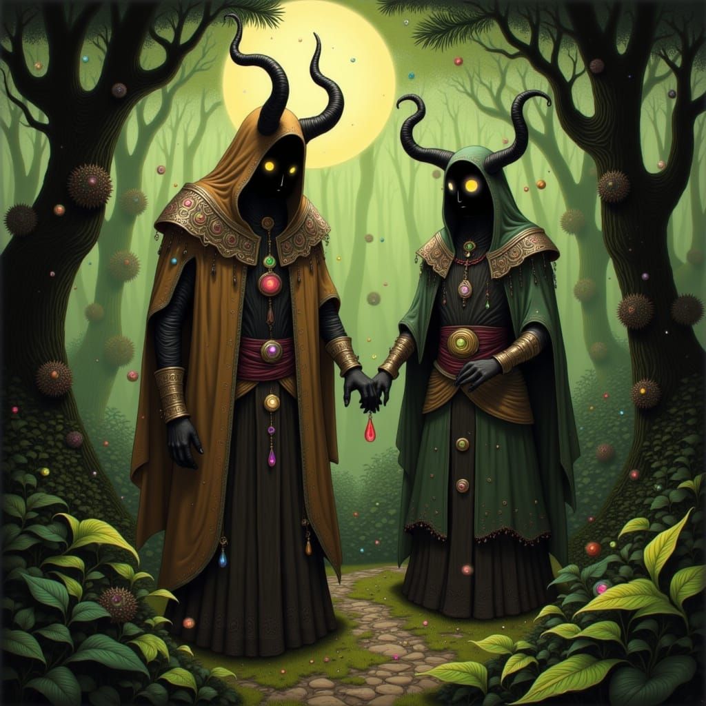 Líf and Lífþrasir Emerge in Golden Light