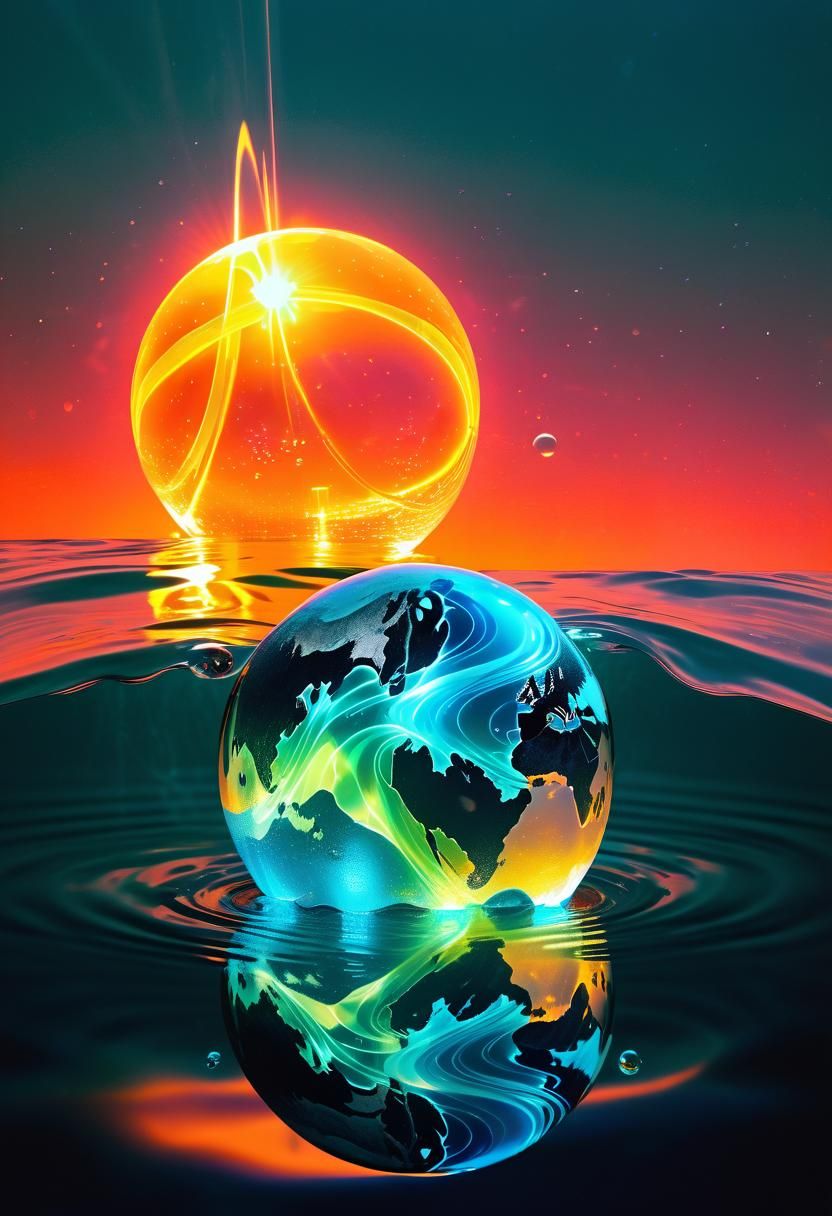 Luminous Neon Waves Submerge Hopeful Form