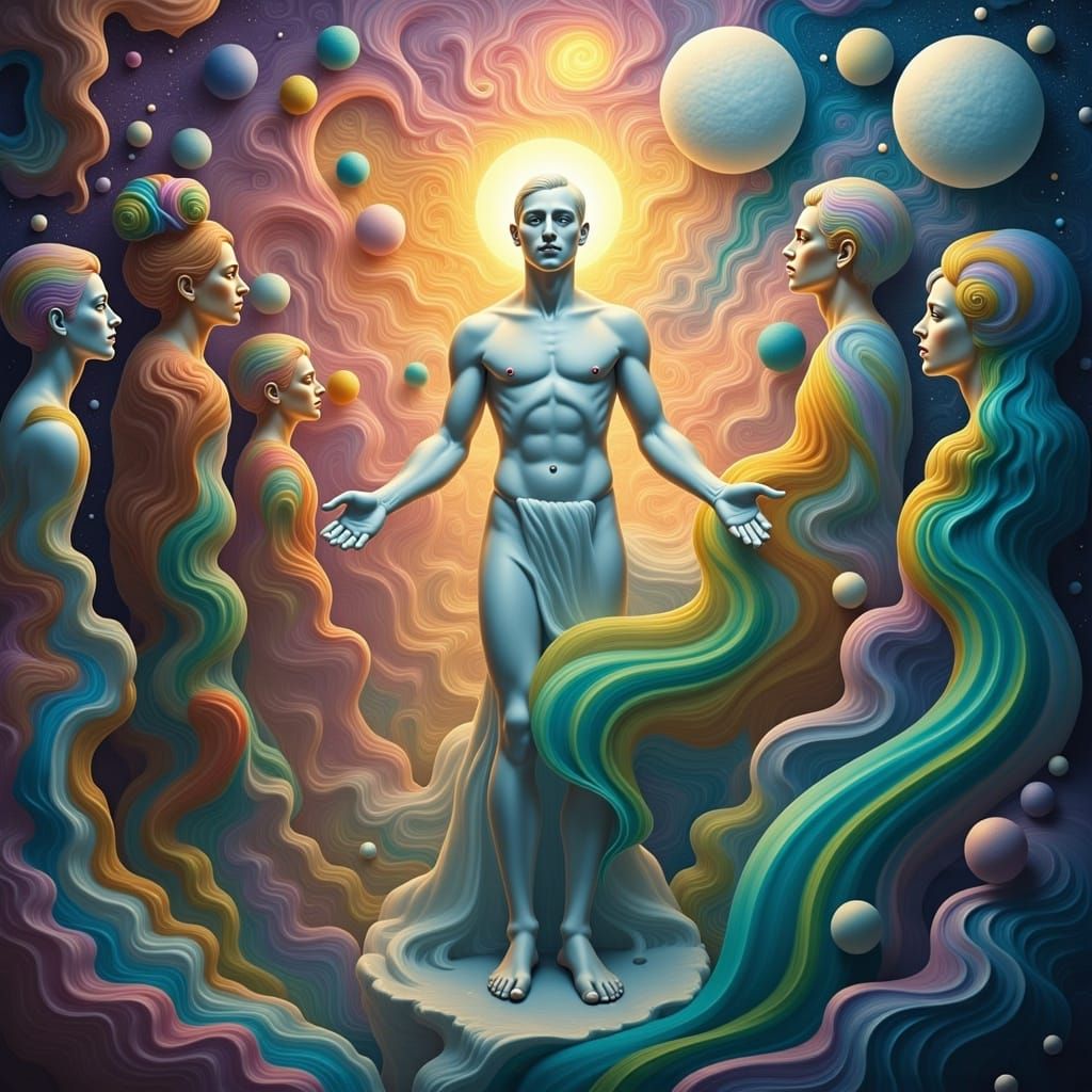 Ethereal Figure Emerging from Dreamlike Haze