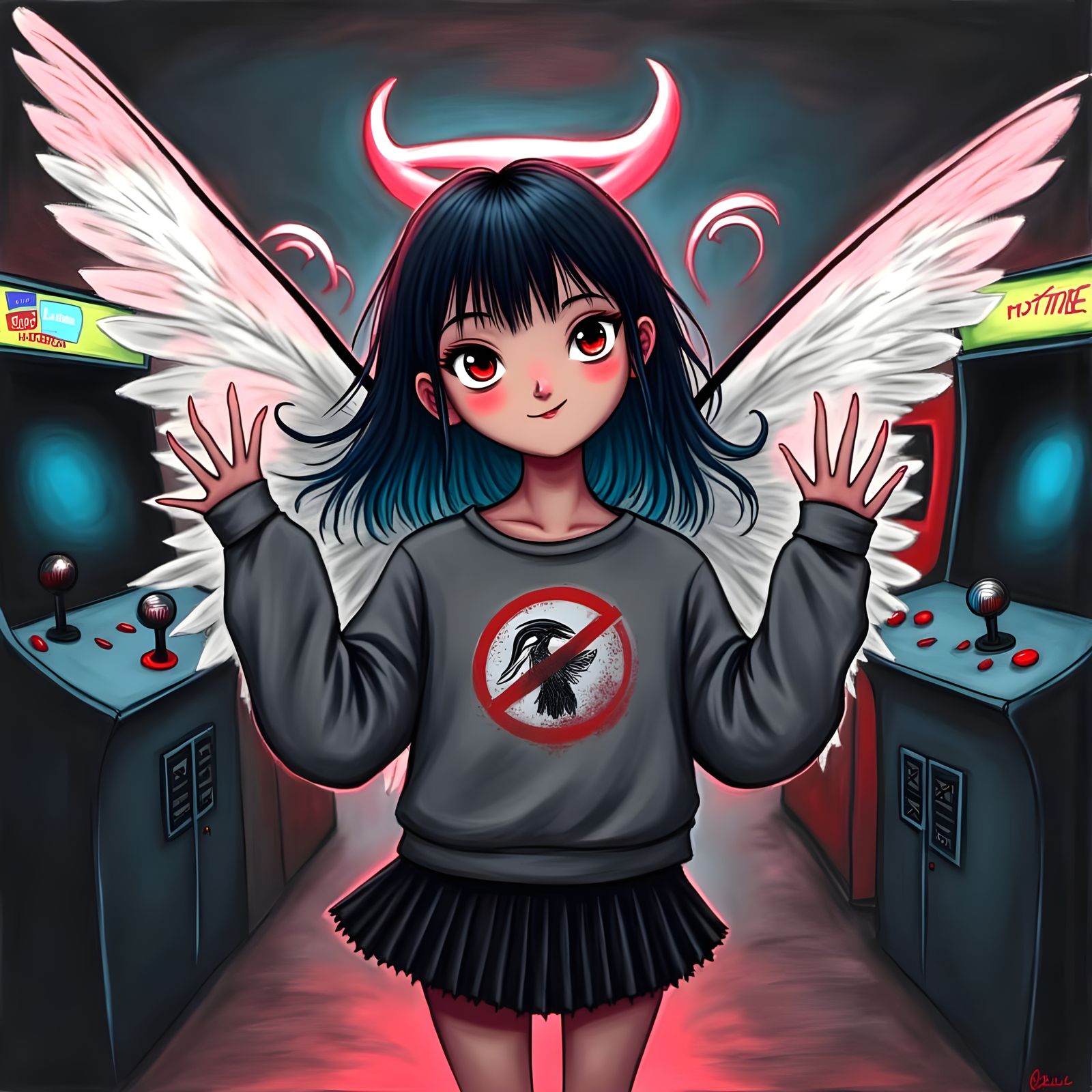 Mysterious Faerie Wins Arcade Game with Sly Smile