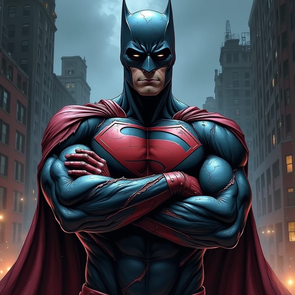 Dark Superhero Icon Bizarro Superboy in Gothic Metropolis