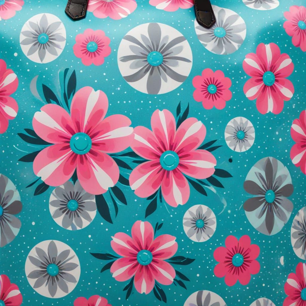 Op Art Speedy Bag with Blossom Flower Icons