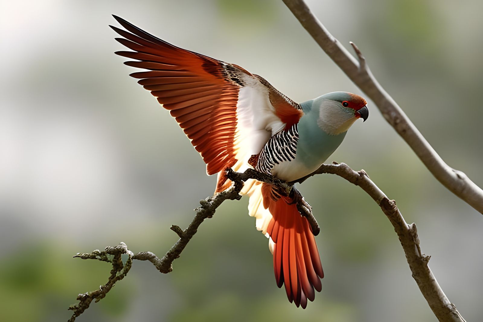 Parrots Swarming Tree in Hyperrealistic Oil Painting