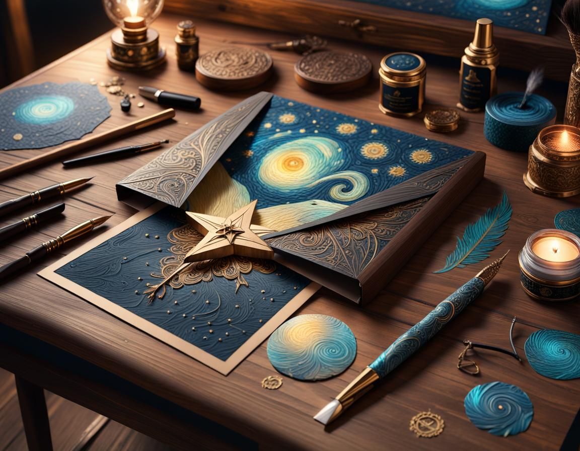 Envelope Embossing Kit in Fantasy Digital Art Style